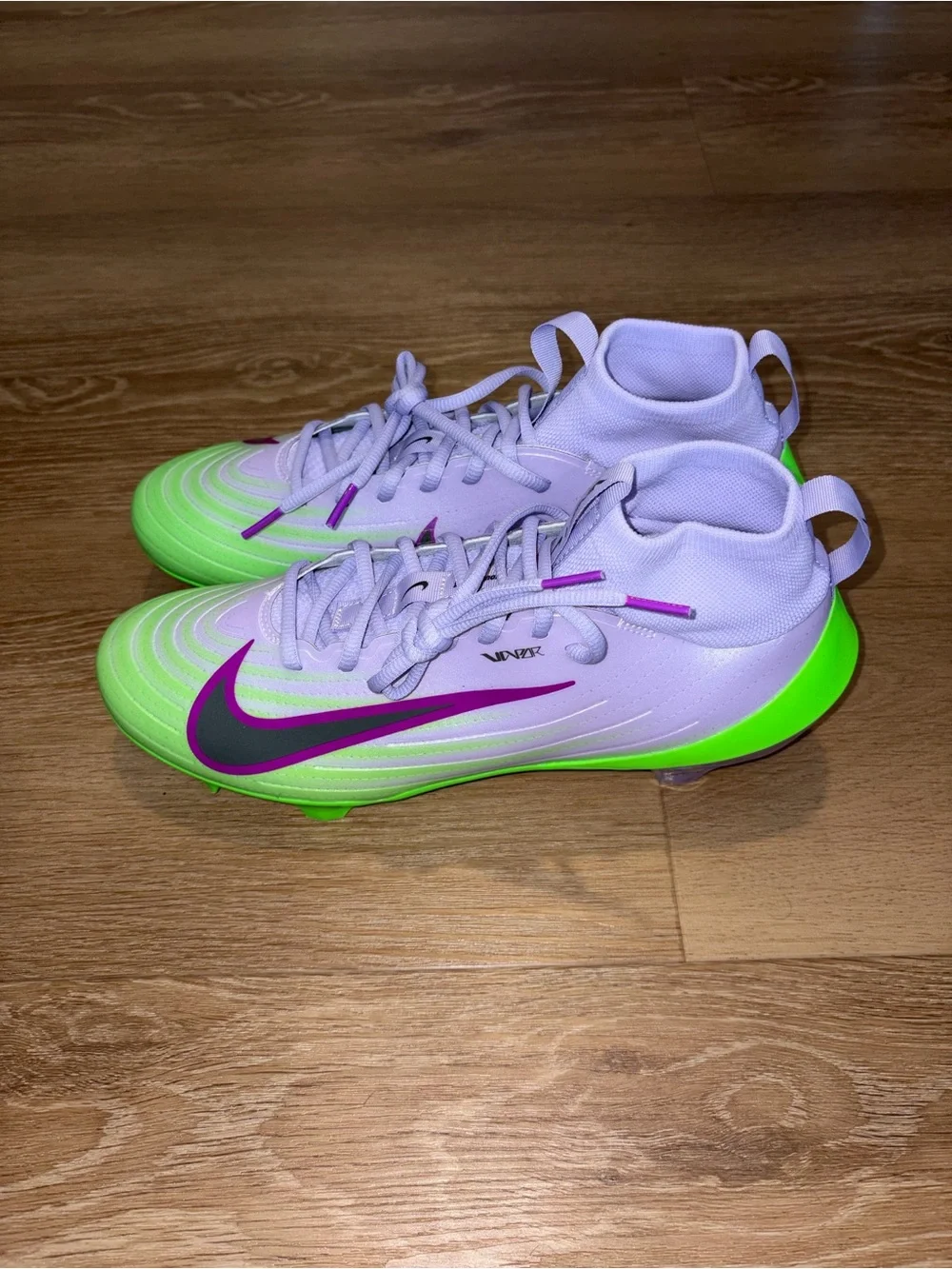 Nike Vapor Pro 1 Football Cleats Green Purple IB8250-500 Men's Size 10.5 New